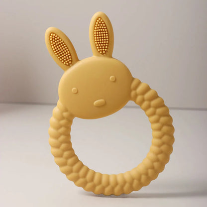 Silicone Teether Baby Gift Easter Bunny Shaped Cartoon Cute Teething Toy Chew Bead Sensory Gum Relief Soother