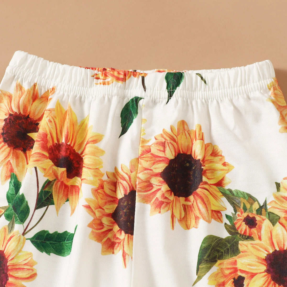 2PCS Fashion Clothes Set Toddler Girl Short Sleeve Top+Sunflower Flare Pants Summer Clothing Outfits for Kids Girl 1-5Years
