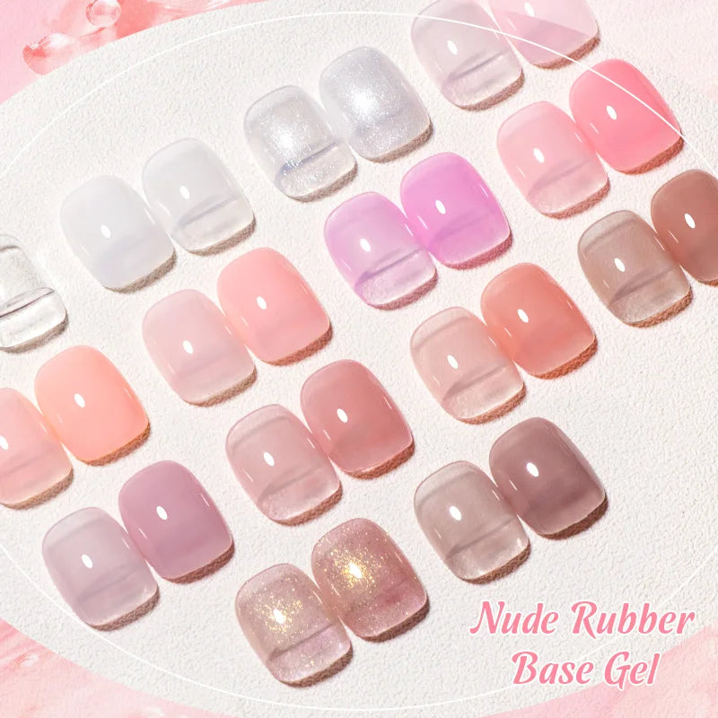 2 In 1 Nude Pink Rubber Base Gel Nail Polish Semi Permanent Self Leveling UV Construction Gel Varnish Soak off DIY Nail Supplies