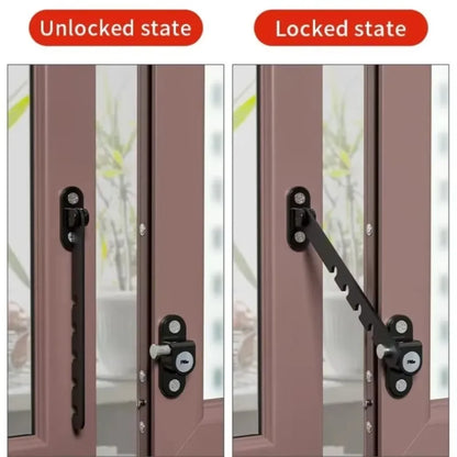 Portable Metal Window Blocking Lock Adjustable Windproof Window Limiter Blocker Multiple Gears Fixator Children Safety Lock