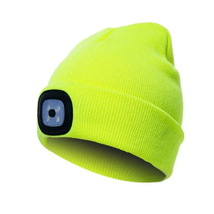 For Woman Cap Night Running Fishing Riding Sports Teenager Beanies Winter Men Beanie Hat with LED Light Rechargeable Knitted Hat