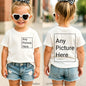 Personalized Kids T‑Shirts Front Back Print Customized Girl Short Sleeve T‑shirt Custom Photo Text Logo Tee For Girls Casual Tee