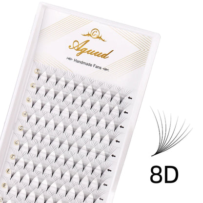 AGUUD 5 Trays/Lot Thin Roots Slim Base Premade Fans Lash Sharp Pointy Base Promade Russian Volume Fans Eyelash Extensions Faux
