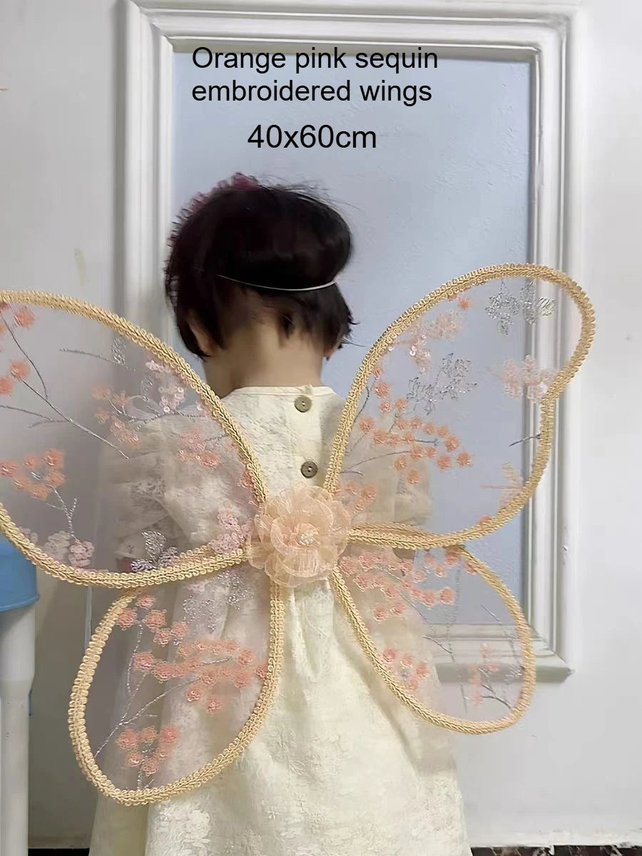 Butterfly Wings Angel Fairy Costume Newborn Baby Photography Props Soft Girl Photo Shoot Accessories