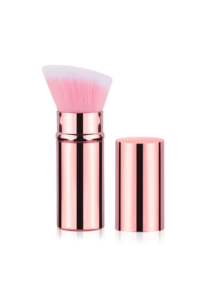 1pc Retractable Brush Makeup Brush Powder Blusher Powder Brush Mini Multi-function Portable With Aluminum Handle