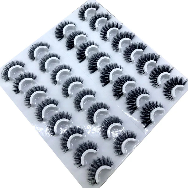 16 Pairs 3D Mink Lashes Natural False Eyelashes Dramatic Volume Fake Lashes Makeup Eyelash Extension Silk Eyelashes
