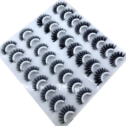 16 Pairs 3D Mink Lashes Natural False Eyelashes Dramatic Volume Fake Lashes Makeup Eyelash Extension Silk Eyelashes