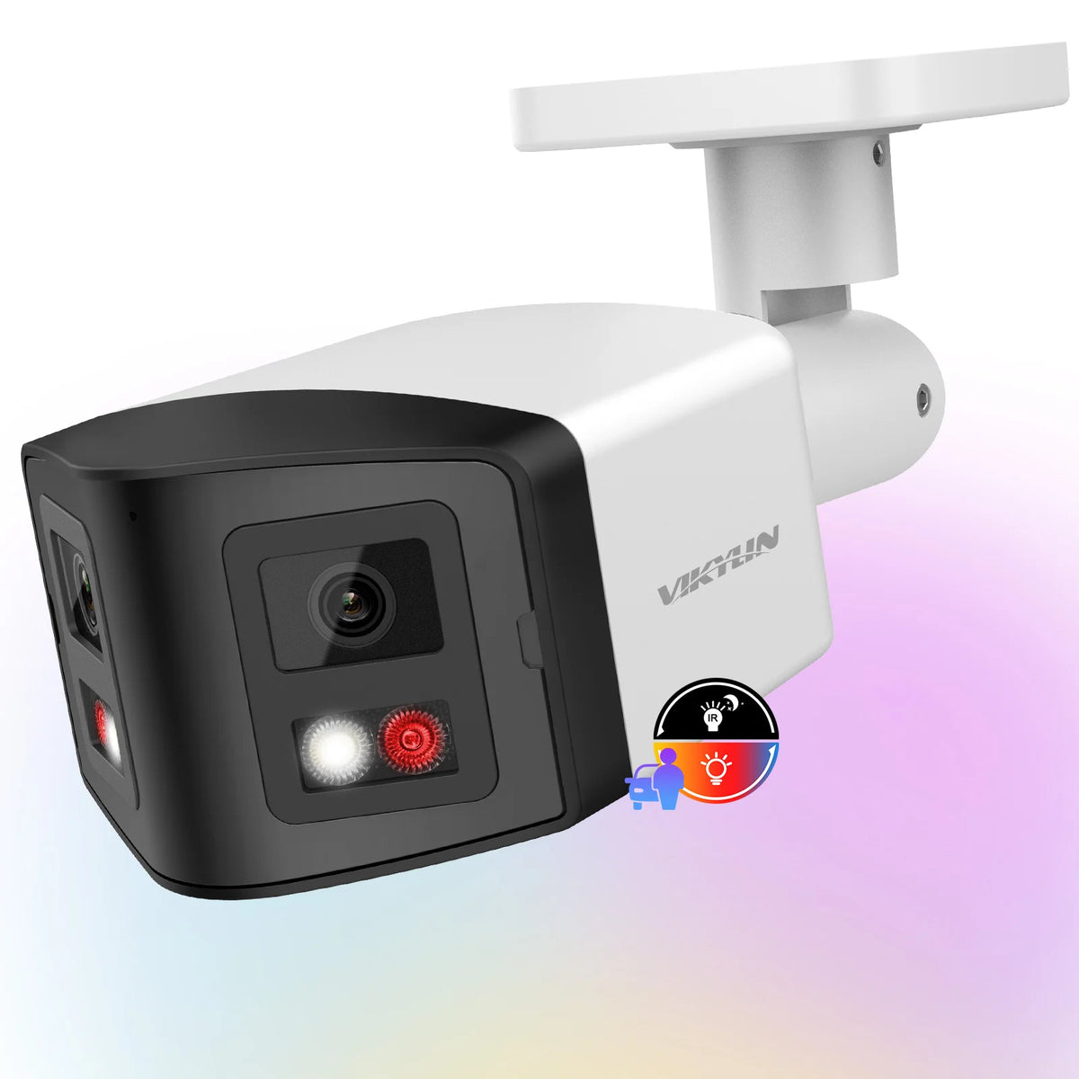 Hikvision-Compatibele 4K 8mp ColorVu 170 ° Binocular Panoramische IP Camera Md2.0 Tweerich Tingsges Prekken Thuis CCTV Camera