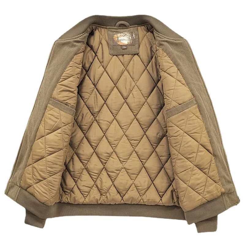 New Winter Men Corduroy Down Jackets Casual Warm Parkas High Quality Male Outdoor Winter Coats Jaquetas Men's Clothing Size 4XL