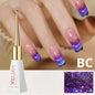 XEIJAYI Sparkling Glass Bead Cat Eye Gel Nail Polish Reflective Magnetic Gel Nude Color uv Permanent Seedling Varnish Nail Art