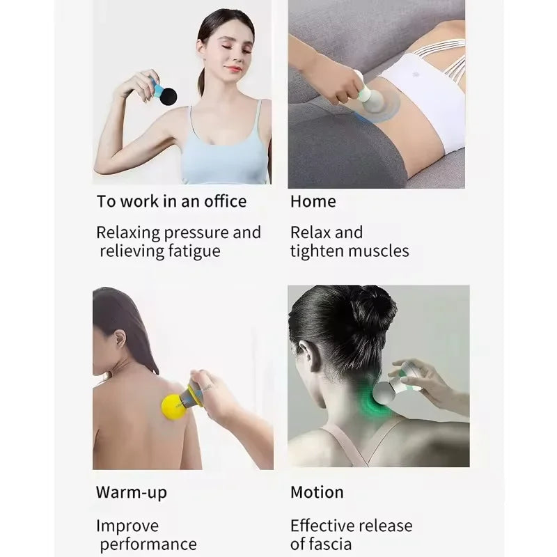 Portable Mini Handheld Electric Massager Deep Tissue Percussion Massage Gun Compact Muscle Relax Tool For Back Neck Shoulder Leg