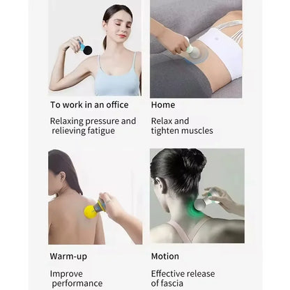 Portable Mini Handheld Electric Massager Deep Tissue Percussion Massage Gun Compact Muscle Relax Tool For Back Neck Shoulder Leg