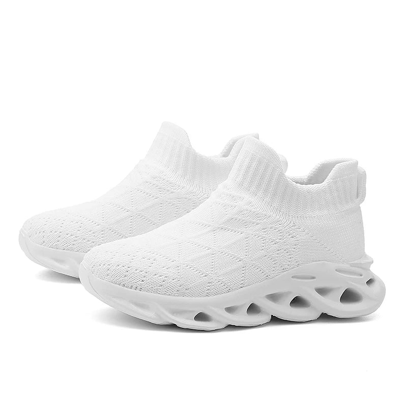 Children Sneaker Boys Sock Shoes Fashion Knit Spring Breathable Lightweight Running Sports Shoes Boy Slip on Casual Sneaker