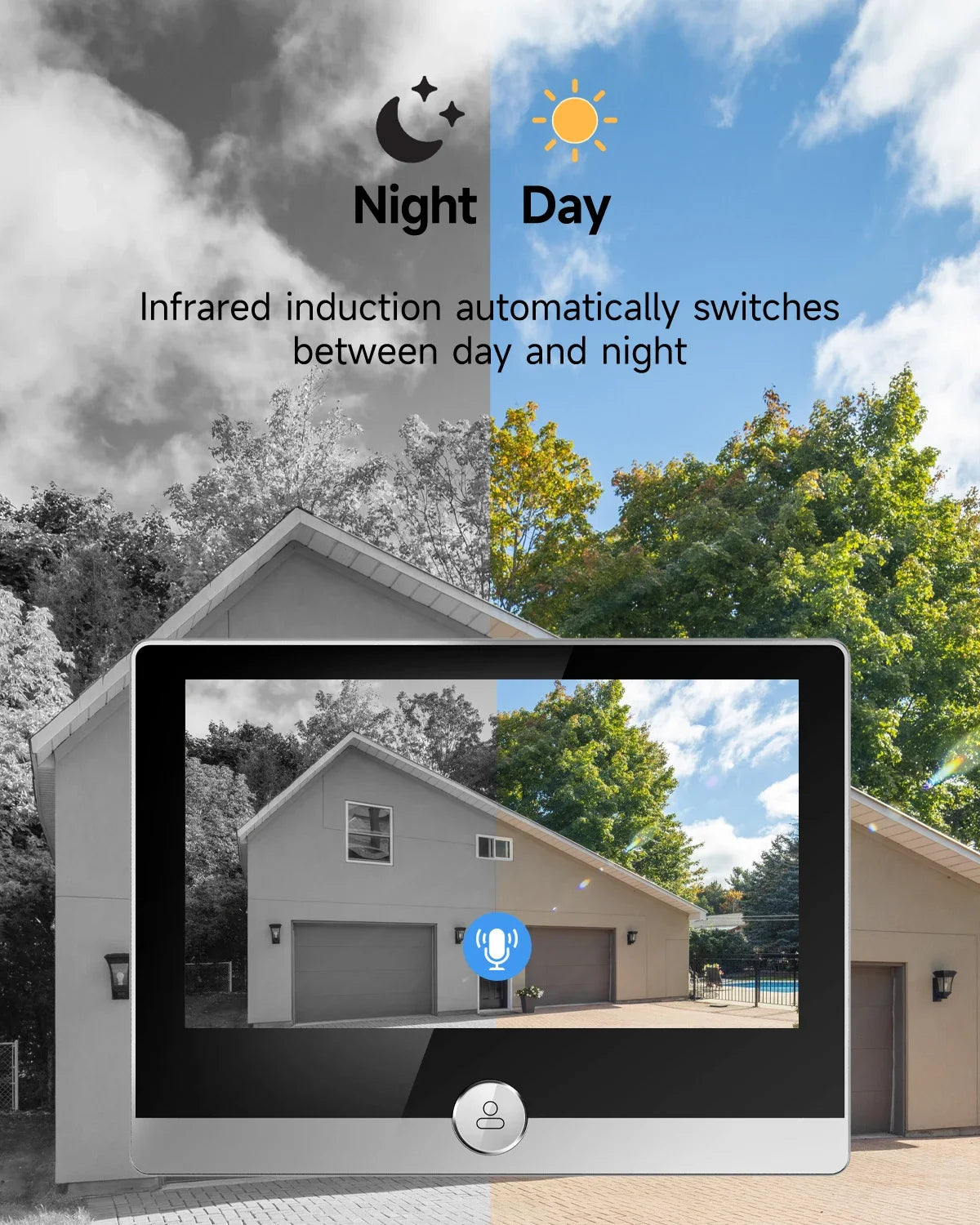 Jeatone Alexa Tuya Smart WiFi Video Peephole 1080P/158° Doorbell Camera For Home 4.3" LCD Screen 24H PIR Movement Detection Eye