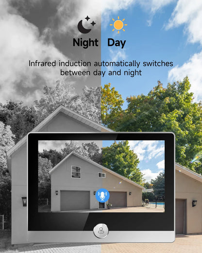 Jeatone Alexa Tuya Smart WiFi Video Peephole 1080P/158° Doorbell Camera For Home 4.3" LCD Screen 24H PIR Movement Detection Eye