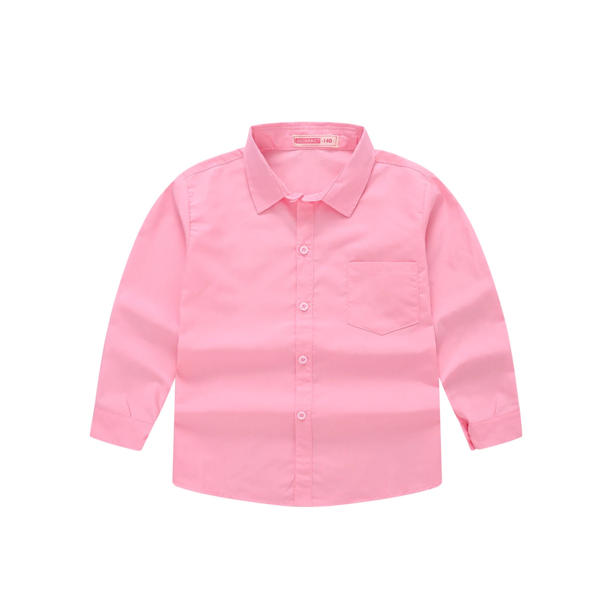 Children's Shirt in the Spring and Autumn New Boys and Girls Suit Collar Shirt Children's Pure Color Long Sleeve Shirt