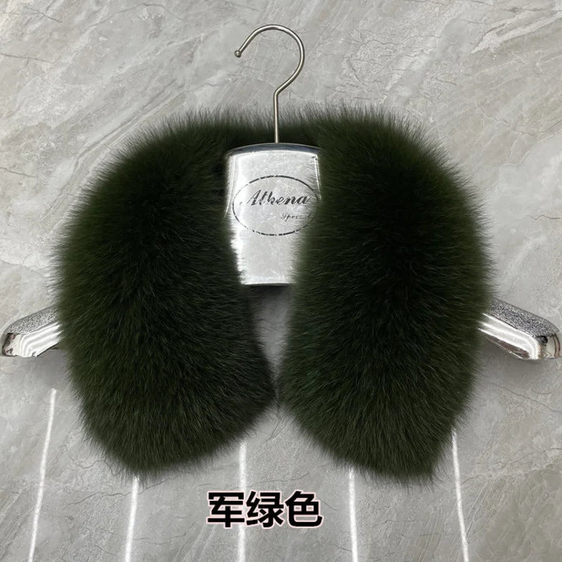 Real Fox Fur Collar Winter Men And Women's Fox Fur Square Collar Natural Fur Scarves For Ladies Neck Warmer Fur Scarf Shawls
