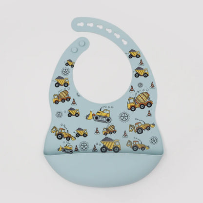 Customize Cartoon Animal Silicone Baby Bib with Name & Pattern Food-Grade Solid Feeding Bib DZ31