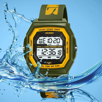 SKMEI 2282 Watches For Men Women 5Bar Waterproof Stopwatch Countdown Wristwatches Reloj Hombre Fashion Digital Sport Electronic