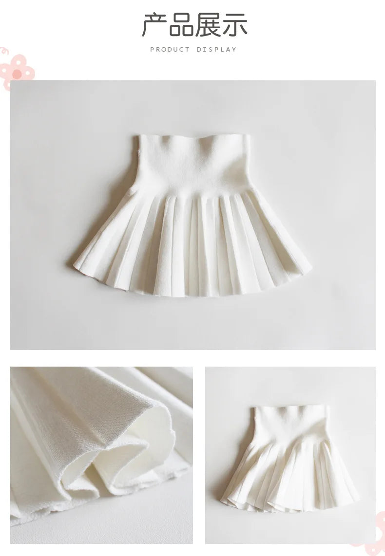 Kids Girls' Dress Children's Student Short Skirt Baby' Clothing Half Skirt Princess Pleated Tutu Skirt