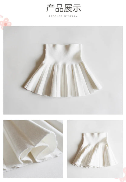 Kids Girls' Dress Children's Student Short Skirt Baby' Clothing Half Skirt Princess Pleated Tutu Skirt