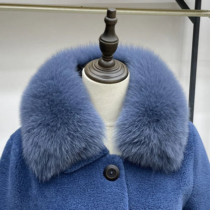 Real Fox Fur Collar Winter Men And Women's Fox Fur Square Collar Natural Fur Scarves For Ladies Neck Warmer Fur Scarf Shawls