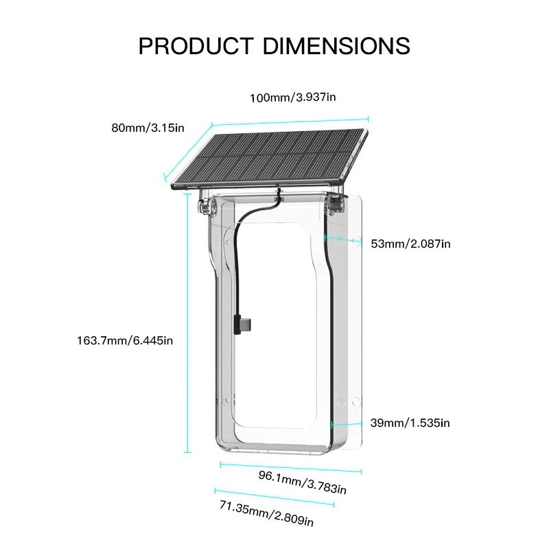 IP65 Waterproof Outdoor Wireless Doorbell with Solar Rain Cover Camera Tuya Eye Digital Door Peepholes Smart Home Video Intercom