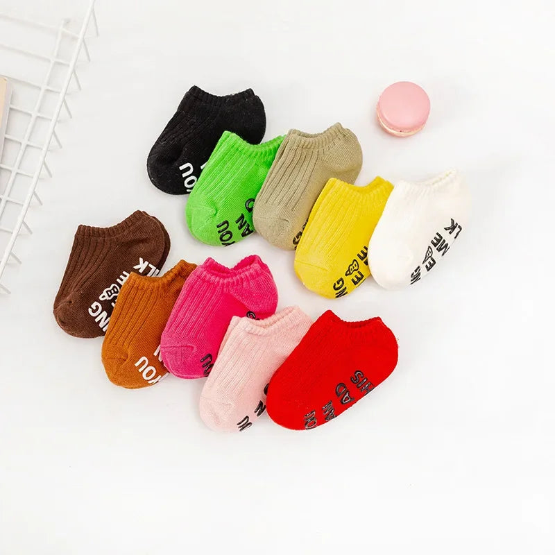 Cute Baby Anti-slip Socks Breathable Cotton Rubber Floor Boys Girls Ankle Socks Newborn Infant Toddler Kids Socks 0-7years Old