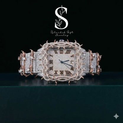 Luxury Design Watch for Men Custom Design Hip Hop Jewelry Moissanite Diamond Watch for Rappers Stainless Steel Watch