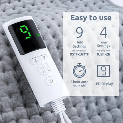 Electric Neck Massager Vibration Shawl 9 Levels Hot Compress Neck Winter Warm Back Tool Relax Brace Multi Functional Heating Pad