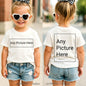 Personalized Kids T‑Shirts Front Back Print Customized Girl Short Sleeve T‑shirt Custom Photo Text Logo Tee For Girls Casual Tee