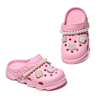 Kids' Glitter Clog, Lightweight EVA Garden Shoes, Waterproof Non-Slip Sandals, Comfortable Slip-On Shoes for Indoor Outdoor 1214
