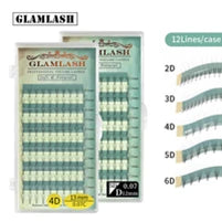 GLAMLASH L+/LC/LD/LU(M)/N Curl 7~15mm MIX 16rows/Case Mink Eyelash Extension Individual Lashes Soft False Eyelashes