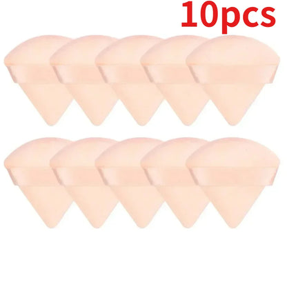 10PCS Triangle Finger Makeup Puff Soft Sponge Blender Wet Dry Powder Puff Reusable Portable Daily Face Cosmetic Beauty Tools