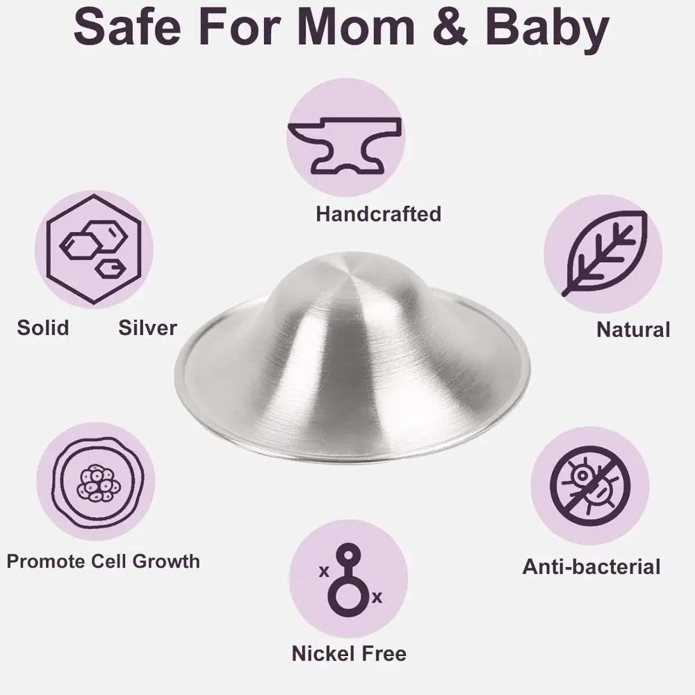 New Soothing Nipple Shields Silver Healing Breastfeeding Essentials Original Easy to Use Nipple Covers Breastfeeding for Any Mum