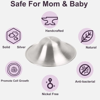 New Soothing Nipple Shields Silver Healing Breastfeeding Essentials Original Easy to Use Nipple Covers Breastfeeding for Any Mum