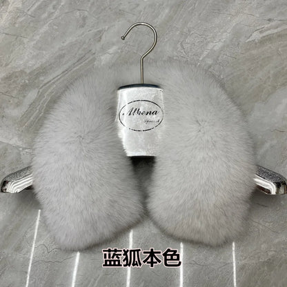 Real Fox Fur Collar Winter Men And Women's Fox Fur Square Collar Natural Fur Scarves For Ladies Neck Warmer Fur Scarf Shawls
