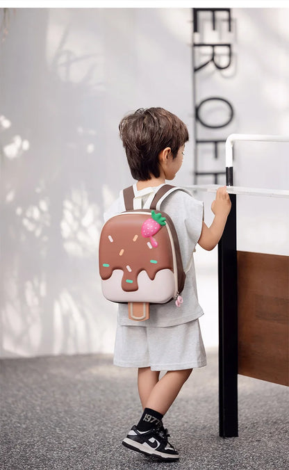Ice Cream Children's Backpack Fashion Princess Schoolbag Kindergarten Baby Shoulders Bag 3D Cute Bookbag Kids Birthday Gifts