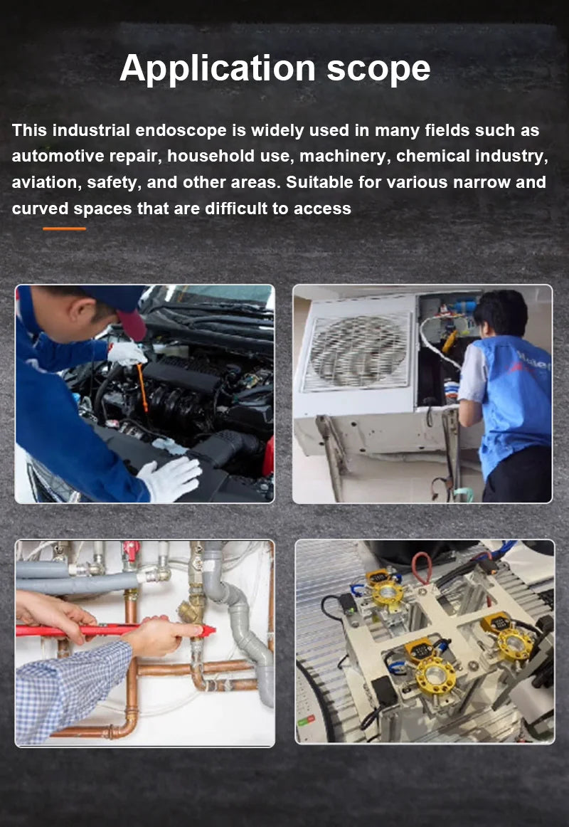 8.5/6.2/3.9mm Single Lens 1080P Endoscope 360° 2 Ways Suitable for Automotive Diesel Engine Carbon Deposition Aviation Detection