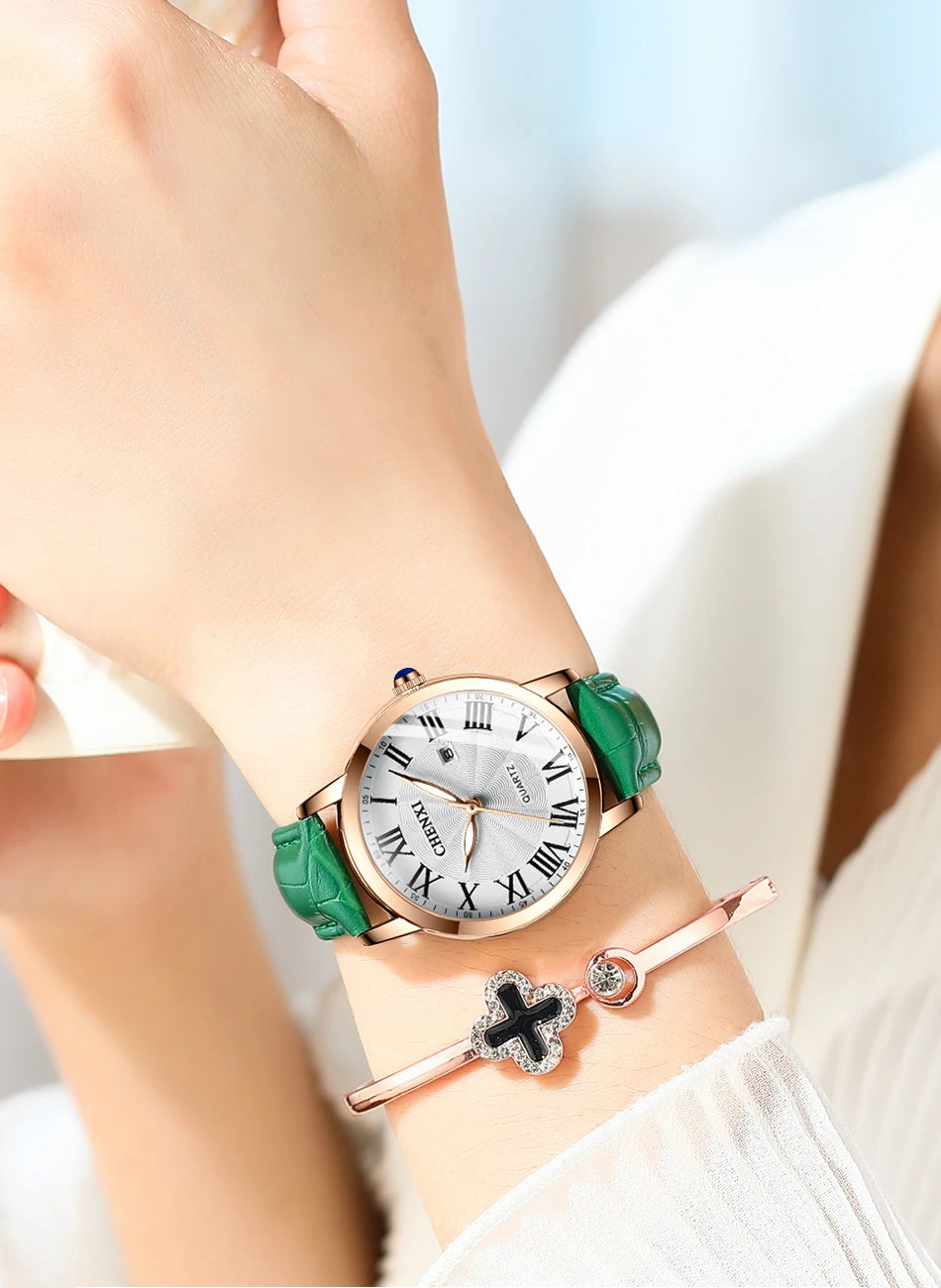 CHENXI New Women Watch Top Luxury Brand Waterproof Ladies Watches Fashion Dress Leather Quartz Wristwatches Relogio Feminino
