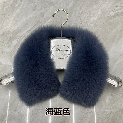 Real Fox Fur Collar Winter Men And Women's Fox Fur Square Collar Natural Fur Scarves For Ladies Neck Warmer Fur Scarf Shawls
