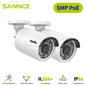 SANNCE 2PCS Ultra HD 5MP POE Camera Outdoor Indoor Weatherproof Security Network Bullet EXIR Night Vision Email Alert Camera Kit
