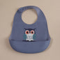 Customize Cartoon Animal Silicone Baby Bib with Name & Pattern Food-Grade Solid Feeding Bib DZ31