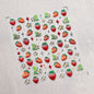 Pink Translucent Peach Jelly Texture 5D Soft Embossed Reliefs Self Adhesive Nail Art Stickers Cute Fruits 3D Manicure Decals