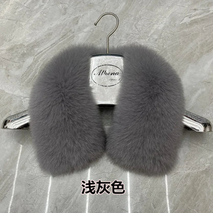 Real Fox Fur Collar Winter Men And Women's Fox Fur Square Collar Natural Fur Scarves For Ladies Neck Warmer Fur Scarf Shawls
