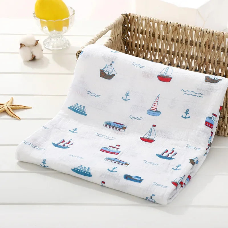 120cm*110cm Swaddle Blanket Baby Cotton Muslin Wrap Baby Blankets Newborn Swaddle Bedding