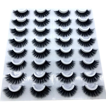 16 Pairs 3D Mink Lashes Natural False Eyelashes Dramatic Volume Fake Lashes Makeup Eyelash Extension Silk Eyelashes