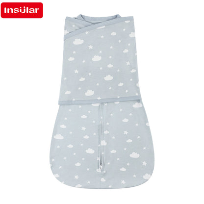 INSULAR Baby 100% Cotton Swaddling Cloth With Caps Envelope Type Newborn Cartoon Envelope Anti-Startle Adjustable Bedding Item