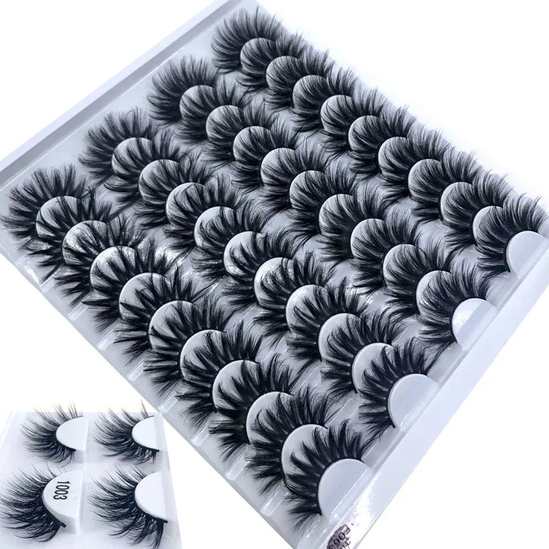 16 Pairs 3D Mink Lashes Natural False Eyelashes Dramatic Volume Fake Lashes Makeup Eyelash Extension Silk Eyelashes