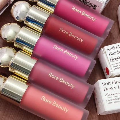 Rare Beauty Makeup Bliss Encourage Lipstick New Happy Hope Worth Love Lip Gloss & Face Tinting Powder Blusher Brand Cosmetics